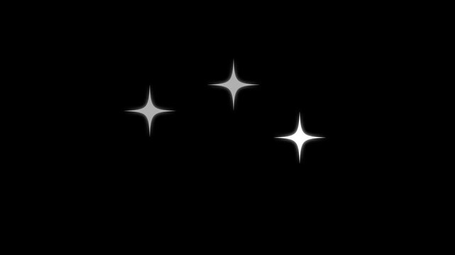 Starry night sky twinkling animation, glowing white retro vector stars blinking softly, glitter particle dust drifting, seamless loop cosmic universe 4K background for overlay