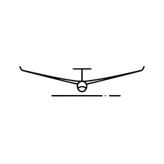Glider airplane line art vector illustration for aviation enthusiasts and design projects looking for aircraft