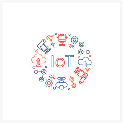Modern IoT Illustration Connecting Devices in a Digital World - Smart Technology and Connectivity