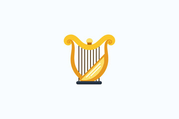 Harp design vector on whie background
