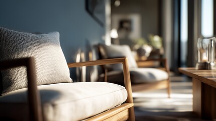 Fototapeta premium シンプルでモダンウッドな雰囲気の部屋