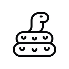 A simplified coiled snake illustration stylized with thick black lines