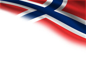 White background with the flag of Norway in the upper right corner
