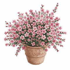 Painted with Petals Flowery In a pot isolated watercolor vector illustration svg