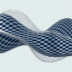 undulating mesh waveflow techno-architectural blue motion depth