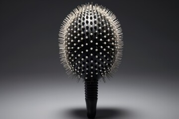 Scientific model of a virus with silver spikes suggesting pandemic preparedness and contagion on a dark background