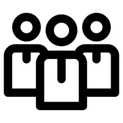 Group vector line icon bold