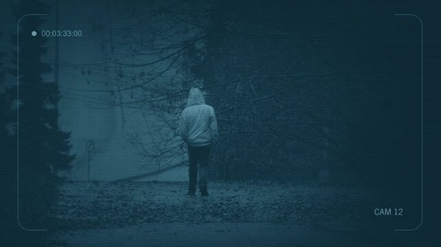 CCTV Anonymous Man Walking, Crime, Victim Concept