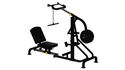 3d rendering seated row machine
