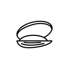 A shellfish depicted with a clamlike shell open