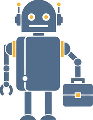 Fototapeta premium Robot with suitcase, artificial intelligence concept