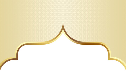 Beige and Gold Islamic Arch Frame Illustration