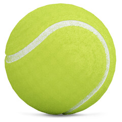 Realistic white tennis ball isolated on white background. 3D tennis balll icon. 3D png illustration.