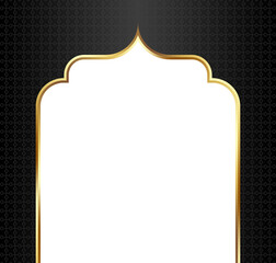Black and Gold Islamic Arch Frame Illustration