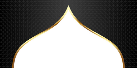 Fototapeta premium Black and Gold Islamic Arch Frame Illustration