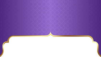 Purple and Gold Islamic Arch Frame Illustration