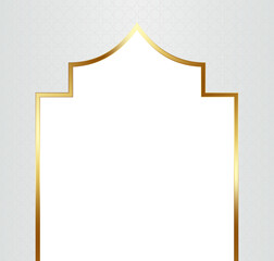 White and Gold Islamic Arch Frame Illustration