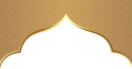 Gold Islamic Arch Frame Illustration
