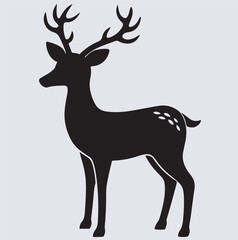 deer icon silhouette vector art illustration, deer silhouette vector illustration