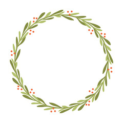 Floral Christmas circle Wreath Frame