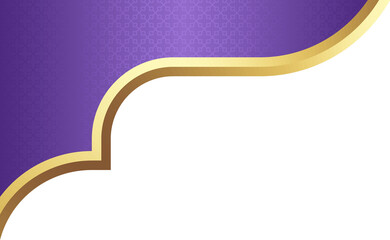 Purple and Gold Islamic Arch Frame Illustration