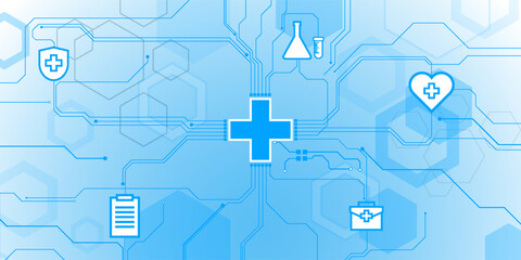 Vector white medical background.geometric hexagons shape.futuristic.medical icons.