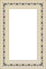 Vector gold and black classic Greek square ornament. Rectangle of Ancient Greece and Roman Empire. Byzantine painting of walls, floors and ceilings. Decoration of European palaces.