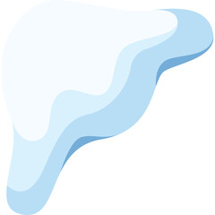 Abstract representation of a stylized liver organ in soft blue and white gradient layers on a transparent background