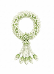 Flowers and Greenery Floral Garland isolated watercolor vector illustration svg