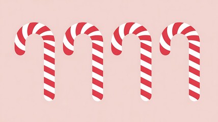 Fototapeta premium Candy cane pattern on pink