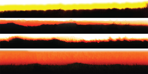 Photo Film Frame Burn Edges Colour Collection Number Eight as Modern Analog Devices Style Template - Fiery Orange Red and Yellow on White Background - Retro Graphic Design