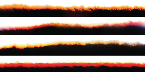 Photo Film Frame Burn Edges Colour Collection Number Fourteen as Modern Analog Devices Style Template - Fiery Orange Red and Yellow on White Background - Retro Graphic Design