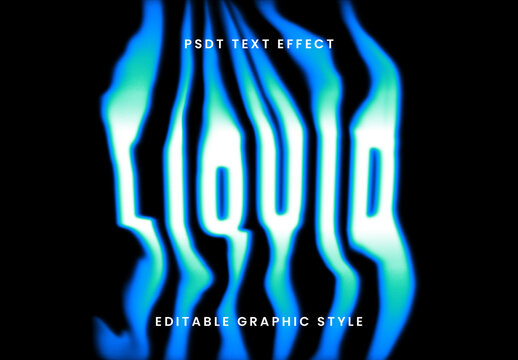 Blue Liquid Trls Text Effect Psychedelic Fluid Font