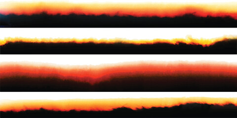 Photo Film Frame Burn Edges Colour Collection Number Ten as Modern Analog Devices Style Template - Fiery Orange Red and Yellow on White Background - Retro Graphic Design