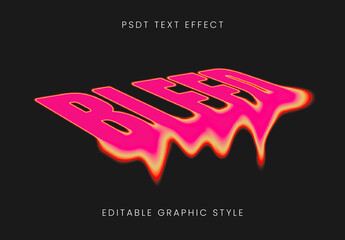 Pink And Orange Neon Acid Drip Text Effect Distorted Psychedelic Font