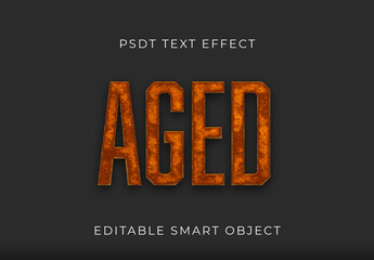 Orange And Brown Aged Copper Rust Text Effect Grunge Metal Font