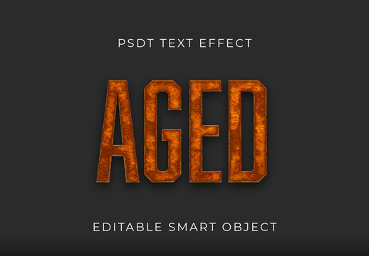 Orange And Brown Aged Copper Rust Text Effect Grunge Metal Font