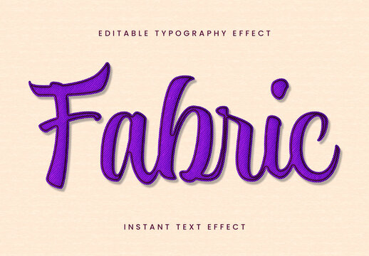 Purple Stitch Embroidery Text Effect Script Stitch Fabric Font
