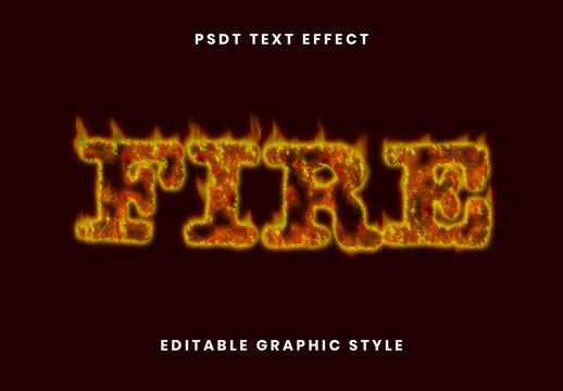 Red And Orange Fire Text Effect Flames Burning Font