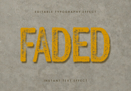 Yellow Vintage Grunge Distressed Rough Text Effect Vintage Scratchy Font