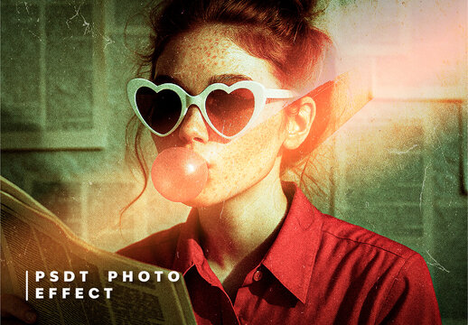 Red And Green Analog Retro Film Fade Photo Effect