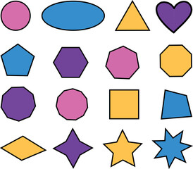 Vibrant Colourful Abstract Geometric Shapes Collection | Modern Minimalist Vector Design Elements & Mask Overlay Silhouettes for Creative Projects