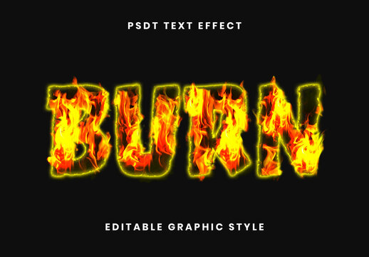 Yellow And Red Fire Text Effect Burn Hot Flames Font