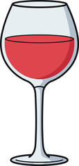 Red wine in glass vector