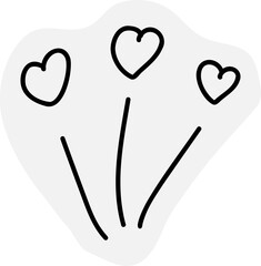 Obraz premium Heart doodle hand drawn Cute simple element japan style, sketch decorations. Small tattoo 