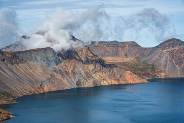Panorama of Paektu Mountain Heaven Lake in Autumn