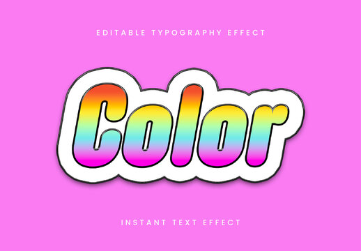 Rainbow Gradient Sticker Text Effect