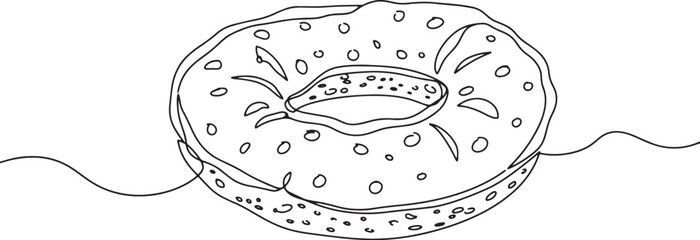 Unique line art depiction of sel roti, a traditional Nepali swee