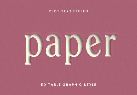 Beige Paper Cutout Text Effect Shadow Embossed Font