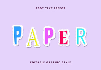 Colorful Paper Cut Out Text Effect Sticker Fun Font